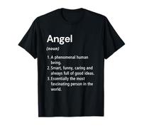 Angel Birthday Name Definition Funny T-Shirt, Unisex Adults, Black, S, Short Sleeve, Classic Fit