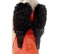 Angel Black Feathered Wings Fairy Christmas Fancy Dress Party Accessory