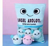 (Angel Blue (6 salamanders)) Bubble Tea Boba Cup Plush Toy Pillow Cushion Kids Birthday Gift