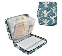 Angel Blue Zipper Binder Bag 3 Ring 6-Tab Expanding File Folder 500 Sheets Organizer for School Work Office