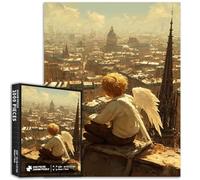 Angel Boy 1000 Piece Jigsaw Puzzles for Adults Paris City Landscape Art Puzzle Colorful DIY Puzzles for Home Decoration Gifts Family Puzzle Perfect for Game Nights 20" ×27"