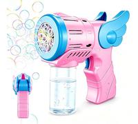 Angel Bubble Machine for kids, Angel Bubble Gun Automatic Bubble Blower with Light Music and Bottles Solution Bubblemaking Kit Automatic Bubbles Makers for Outdoor Party Wedding Birthday Summer