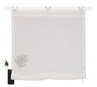 ANGEL BUD tulle Roman Blind - Drawstring Lifting Curtain - 1 Piece Panel sheer voile Roman Shades - Window Cover for Bedroom, Bathroom, Kitchen - 100x130cm, White