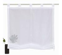 ANGEL BUD Tulle Roman Shade - sheer voile Roman Blinds Lifting Curtains With Loops - 1 Piece Panel - Window Cover for Bedroom, Bathroom, Kitchen - 80x150cm, White