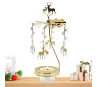Angel Candle Carousel - Golden Tea Light Chime Holder, Rotating Christmas Spinner, Decorative Candle Ornament | Radiant Metal Design for Romantic Tabletop, Party Setup, Wedding Gift, Festive Display