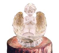 Angel Candle Holder Statue | Delicate Tealight Holder with Cherub Angel Statue with Candle, Decorative Sculpture ' at Church for Shower Christening Decor