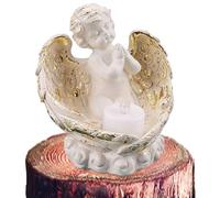 Angel Candle Holder, Teght Candle Holder with Guardian Angel with Heat Shape - Decorative Sculpture 'Guardian Angel in Church for Christening Decor in Shower for Children