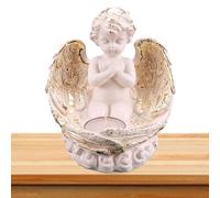 Angel Candle Holders,Angel Wings Tealight Candle Holder with Heat-shaped Wings | Decorative Church Sculpture for Bridal Baby Shower Baptism Decor