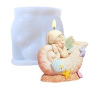 Angel Candle Mold - 3D Silicone Resin Mold, Craft Mould | Conch Shape Material 9x4.8x8cm for Making Soap Plaster Concrete Clay Art Projects Aromatherapy Desk Decor DIY Gift Supplies