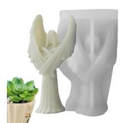 Angel Candle Mold - Winged Dark Figure Sculpture, 15.2x9.2x5.3cm 3D Casting Template, Handcrafted Gothic Statue Form Tray, 267g Flexible Elastomer Tool | Epoxy Resin Matrrix for Artists