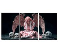 Angel Canvas Wall Art 3 Piece for Bathroom and Room Decor, Waterproof Wall Art with Frame and Hanging Hooks, Living Room, Bedroom, Hallway, Office Decor, Ready To Hang, Girl 16x24 inch/40x60cm,-f1262b