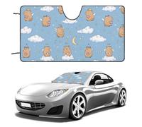 Angel Capybara Moon Stars Windshield Sun Shade Car Sun Visor | Foldable Sun Visor,Automotive Interior Sun Protection