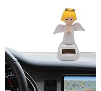 Angel Car Ornament - Solar Angel Car Figurine Statue, Angel Car Decoration | Motion Sensor Car Decorations, Shaking Heads Angel Dashboard Car Decor for Women, Cute Girl Car Interior Desk Ornaments