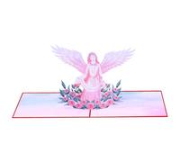 Angel Card, 3D Get Well Greeting, Catholic Card, Intricate Design With Foldable Structure, Premium Paper With Matching Envelope, For Funeral Memorial Holiday Blessing Use