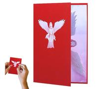 Angel Card - 3D Get Well Soon Greeting | Unique Catholic Christmas Card with Envelope for Funeral, Grief, Memorial, Sympathy, Baptism & Baptism, 1-Piece Guardian Angel Greeting