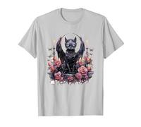 Angel cat Design cat Lovers Kittens T-Shirt, Men, Silver Grey, Medium