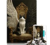 Angel Cat Jigsaw Puzzles for Adults 1000 Piece,Help The Brain Exercise Addictive Toys to Cultivate Patience Suitable for Couples 50x75cm
