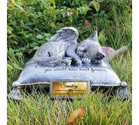 Angel Cat Memorial Urns Personalized Cat Garden Statue Argent Pet Urns for Cat Sleeping Cat Grave Headstone Markers Pet Memorial Ornament