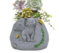 Angel Cat Planter, Pet Memorial Planter, Dog Angel Figurine, Small Flower Pot, Decorative Indoor Outdoor for Pet Lovers, Garden Plant Decor