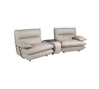 Angel Cerda 2-Seater Taupe Grey Leather Sofa