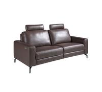 Angel Cerda 3-Seater Chocolate Brown Leather Recliner Sofa