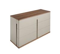 Angel Cerda 6-Drawer Grey MDF Chest with Walnut Veneer Angel Cerda Grey