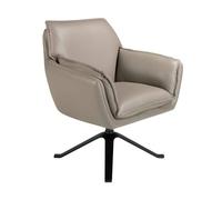Angel Cerda Angel Cerdá Dark Grey Leather Swivel Armchair Model 5125 Angel Cerda Dark Grey