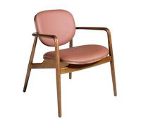 Angel Cerda Armchair, Rose Leatherette, Walnut-Coloured Legs Angel Cerda Rose