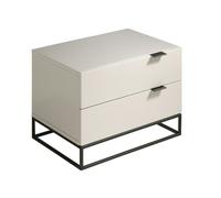 Angel Cerdá Bedside Table in Grey Wood and Black Steel 7004