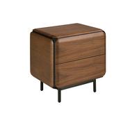 Angel Cerdá Bedside Table in Walnut, Wenge and Brown Metal Steel 7237