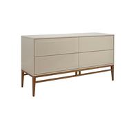 Angel Cerda Model Beige MDF Sideboard with Walnut-Veneer Legs, 4 in Brown Angel Cerda Brown