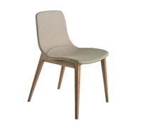 Angel Cerda Beige Upholstered Dining Chair with Walnut-Coloured Angel Cerda Beige