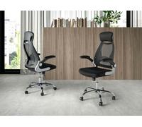 Angel Cerda Black Fabric Swivel Office Chair Height-Adjustable Angel Cerda Black