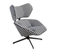 Angel Cerda Black & White Houndstooth Swivel Armchair Angel Cerda Multicolor