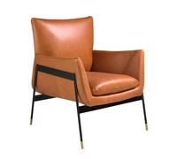 Angel Cerda Brown Leather Swivel Armchair Angel Cerda Brown