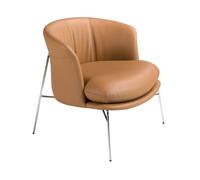 Angel Cerda Brown Leatherette Armchair with Chrome-Plated Legs Angel Cerda Brown
