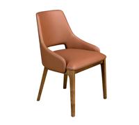 Angel Cerda Brown Leatherette Dining Chair with Walnut Legs Angel Cerda Brown