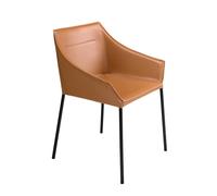 Angel Cerda Brown Leatherette Dining Chair Matte Black Legs Angel Cerda Brown