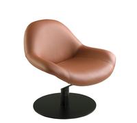 Angel Cerda Stylish Brown Leatherette Swivel Armchair For Modern Living Spaces