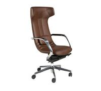 Angel Cerda Leatherette Swivel Office Chair in Brown Angel Cerda Brown