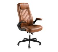 Angel Cerda Brown Leatherette Swivel Office Chair