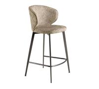 Angel Cerda Stool Upholstered In Mottled Brown Fabric