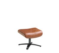 Angel Cerda Elegant Brown Leather Ottoman For Modern Living Rooms