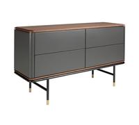 Angel Cerda Chest of Drawers - Dark Grey Matt MDF, Walnut Top Angel Cerda Dark Grey