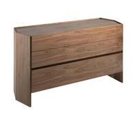 Angel Cerdá Chest of Drawers Walnut With Tempered Glass Top 7073