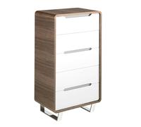 Angel Cerda 5-Drawer Chiffonier - Walnut Veneer & White MDF in Brown Angel Cerda Brown