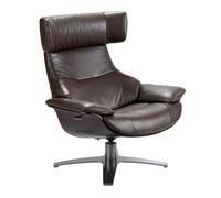 Angel Cerda Chocolate Leather Swivel Recliner Armchair in Brown Angel Cerda Brown