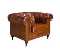 Angel Cerda Cognac Brown Leather Chester Armchair