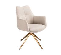 Angel Cerda Cream Fabric Swivel Chair With Seat And Backrest Upholstered
