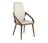 Angel Cerda Cream Leatherette Dining Chair with Walnut-Coloured Angel Cerda Cream